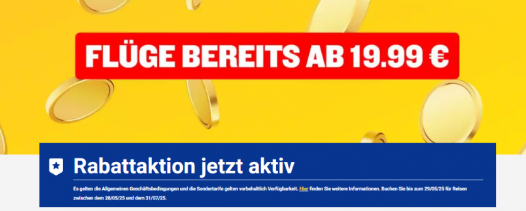 Ryanair Blitzverkauf Flüge ab 19,99€🔥🛬